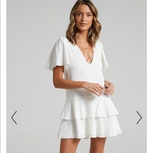 Showpo V-neck White dress